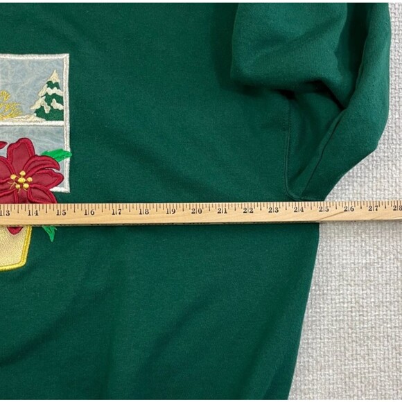 Vintage MC Sportswear Christmas Sweater Sweatshirt Women's XL Poinsettia - Picture 6 of 7